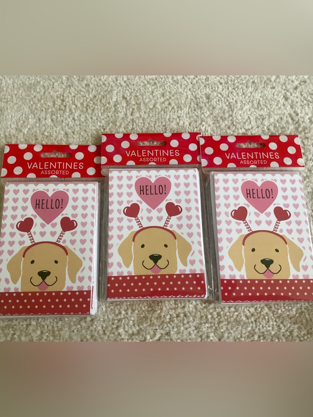 NWT Set of 3 Packs Labrador Valentine Cards